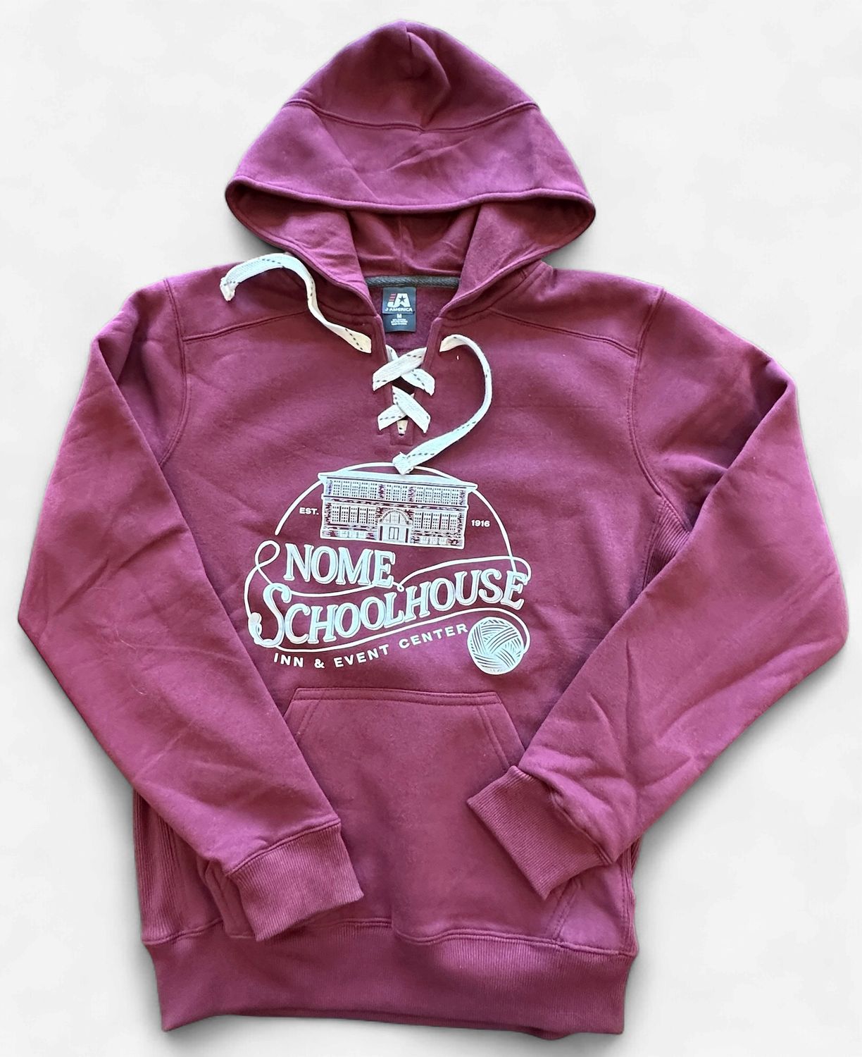 Nome Schoolhouse Hockey Style Hoodie, Color: Maroon, Size: Small