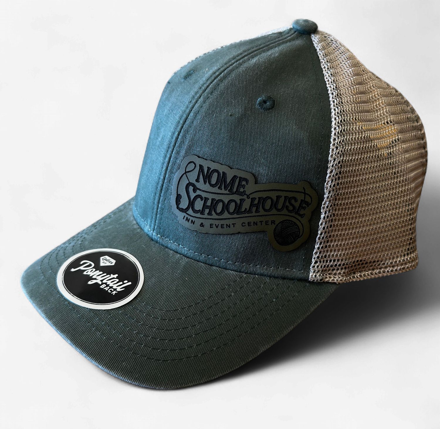 Nome Schoolhouse Ponytail Mesh Back Caps, Color: Green