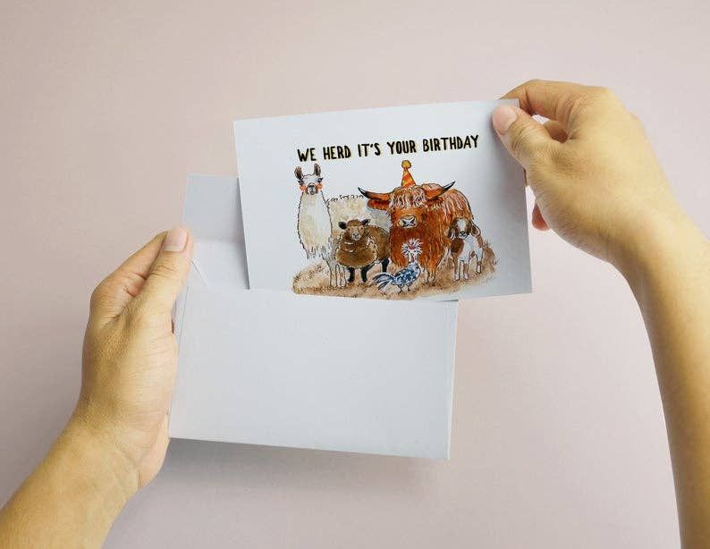 Farm Animals Herd - Funny Birthday Card