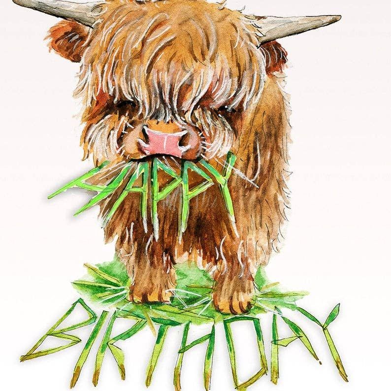 Herbivore Cow Birthday - Funny Birthday Card