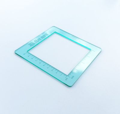 fibre space Gauge Swatch Ruler 4 Inch Square Teal