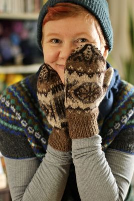 Hairst Mön Mittens Kit by Gudrun Johnston