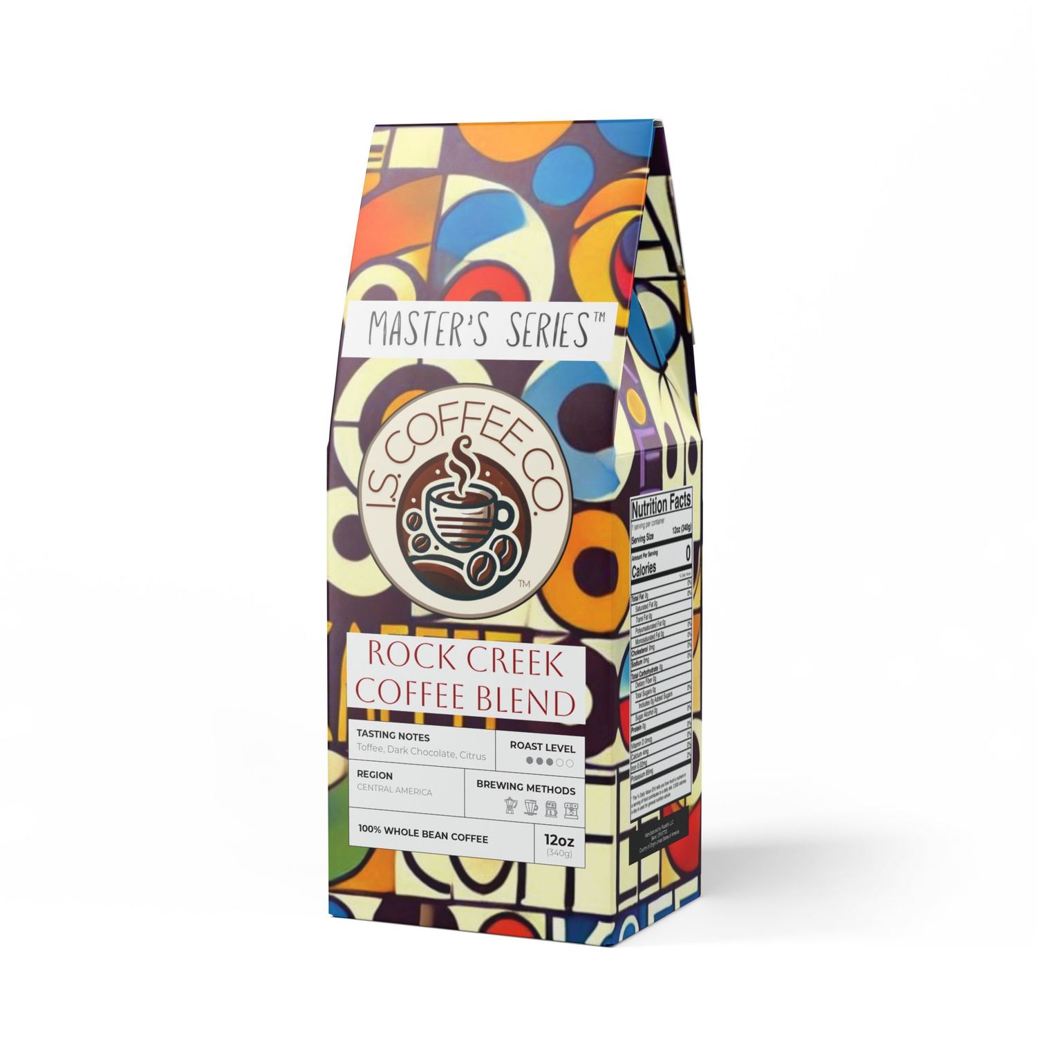 Package photo of I.S. Coffee Co. Master&#39;s Series Rock Creek Whole Bean Medium Roast Coffee