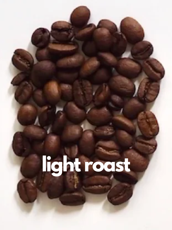 Photo of whole light-roasted coffee beans
