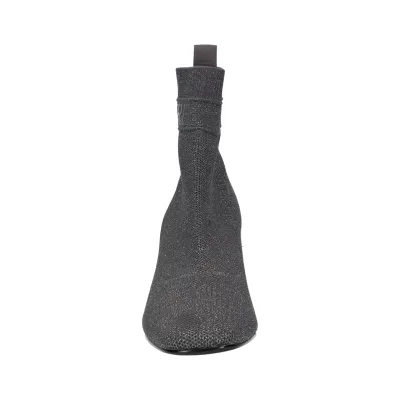 DK GREY/SILVER KNITTED BOT