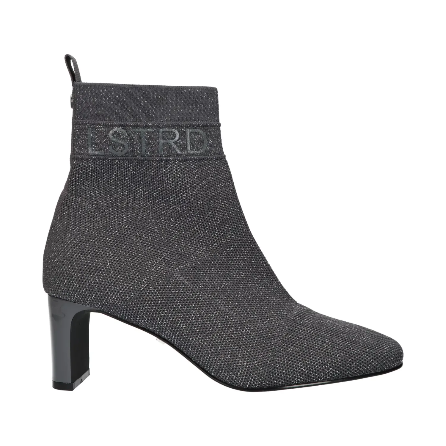 DK GREY/SILVER KNITTED BOT