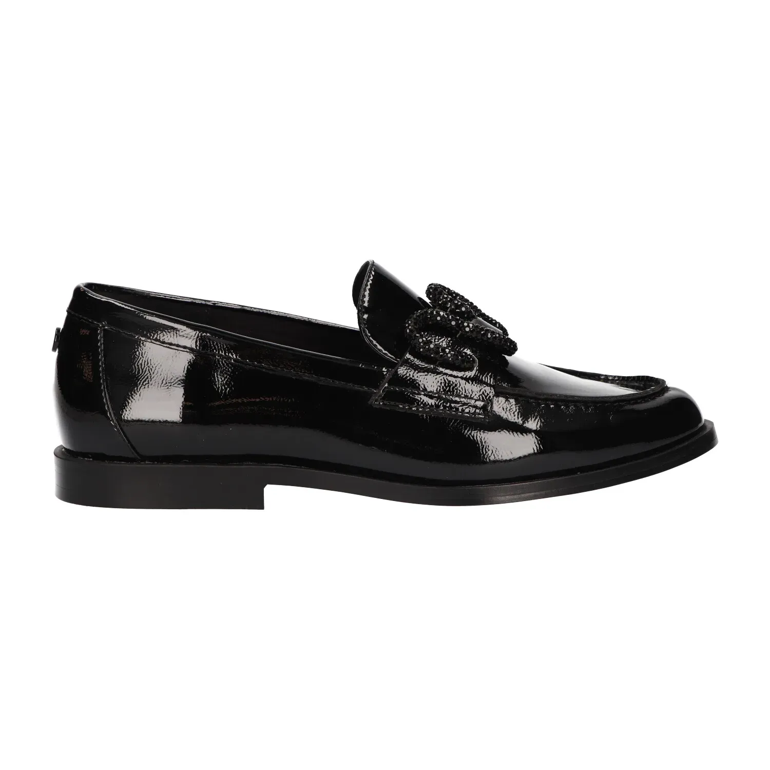 BLACK WRINKLE PATENT PU LOAFER