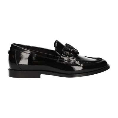 BLACK WRINKLE PATENT PU LOAFER