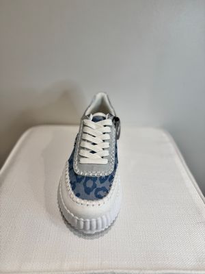 Blue jeans leopard fabric sneaker