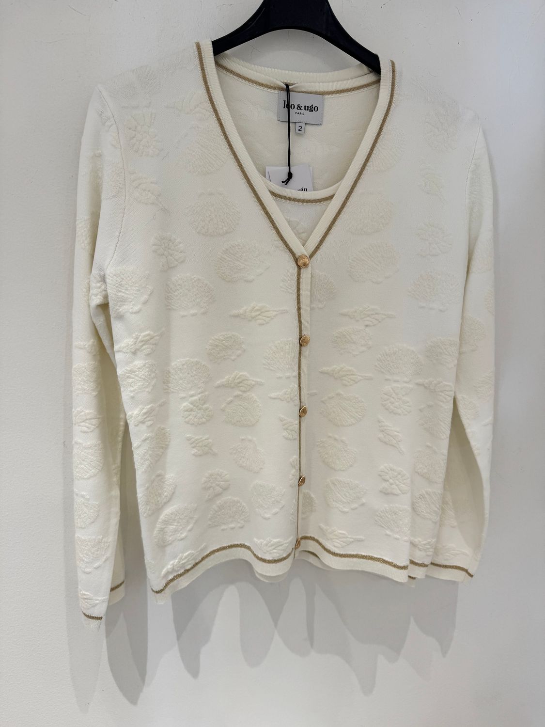 LEO &amp; UGO - TWIN SET OFF WHITE/GOLD - AET009
