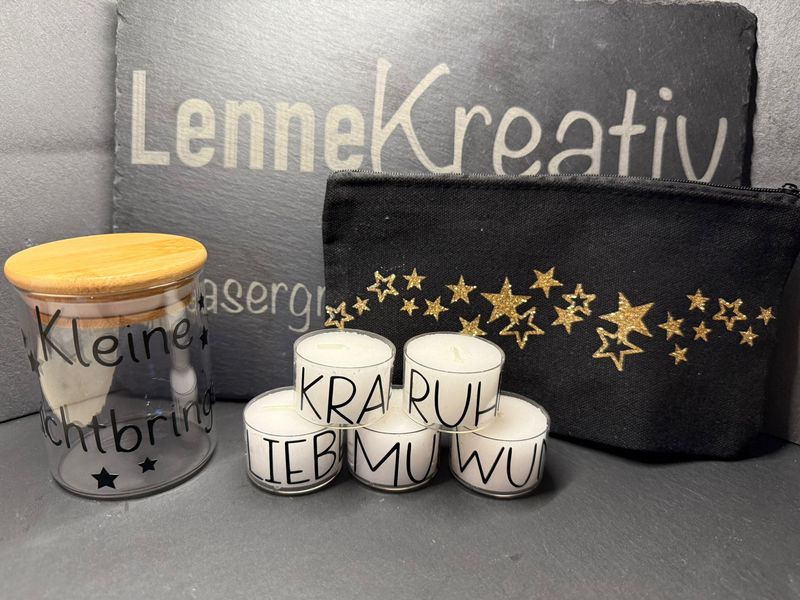 Dekoglas inklusive Kerzen