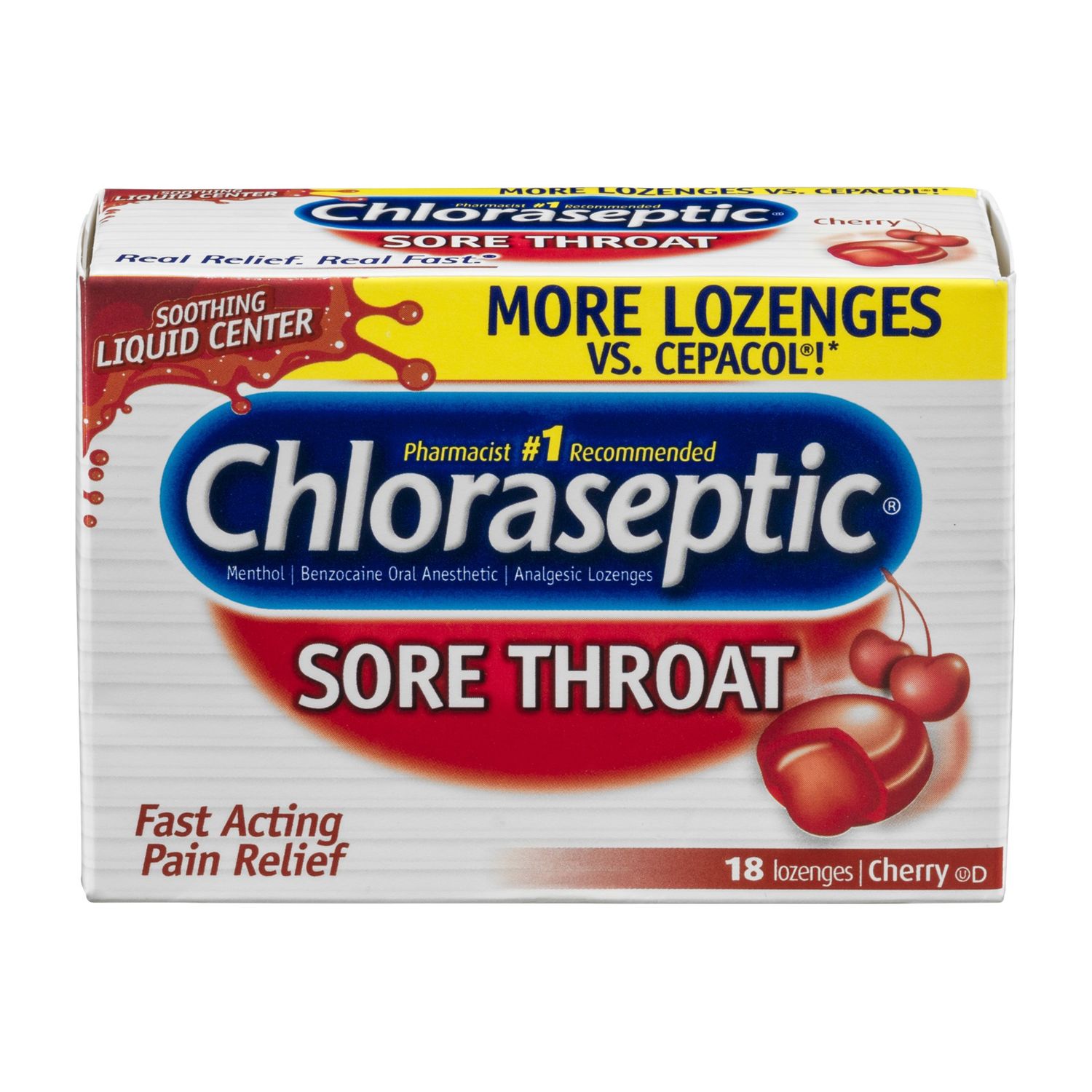 Chloraseptic Sore Throat Lozenges Cherry - 18.0 Ea