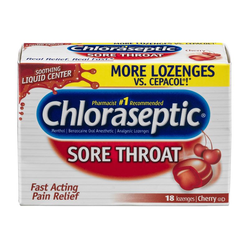 Chloraseptic Sore Throat Lozenges Cherry - 18.0 Ea