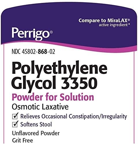Perrigo Polyethylene Glycol 3350 Powder Solution Osmotic Laxative  4.1oz