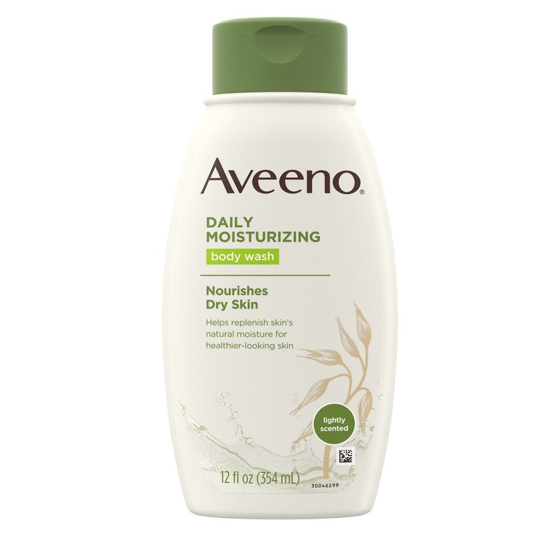 Aveeno Daily Moisturizing Dry Skin Body Wash  Prebiotic Oat  12 Fl. Oz