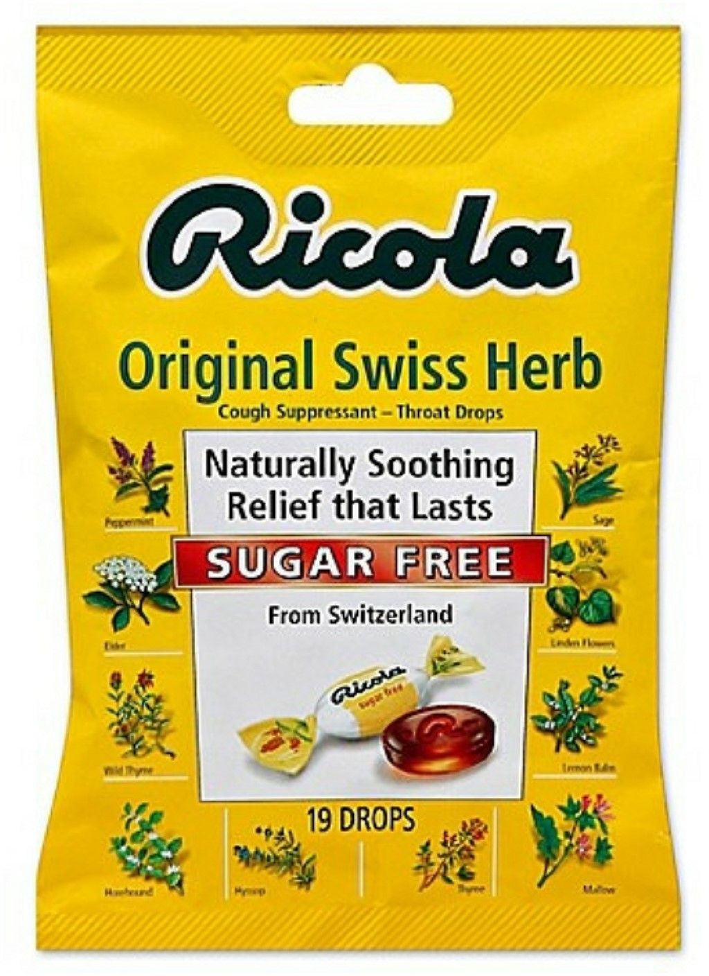 Ricola No Sugar Added Mountain Herb Cough Suppressant