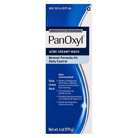 PanOxyl Creamy Acne Wash 4% Benzoyl Peroxide - 6.0 Oz