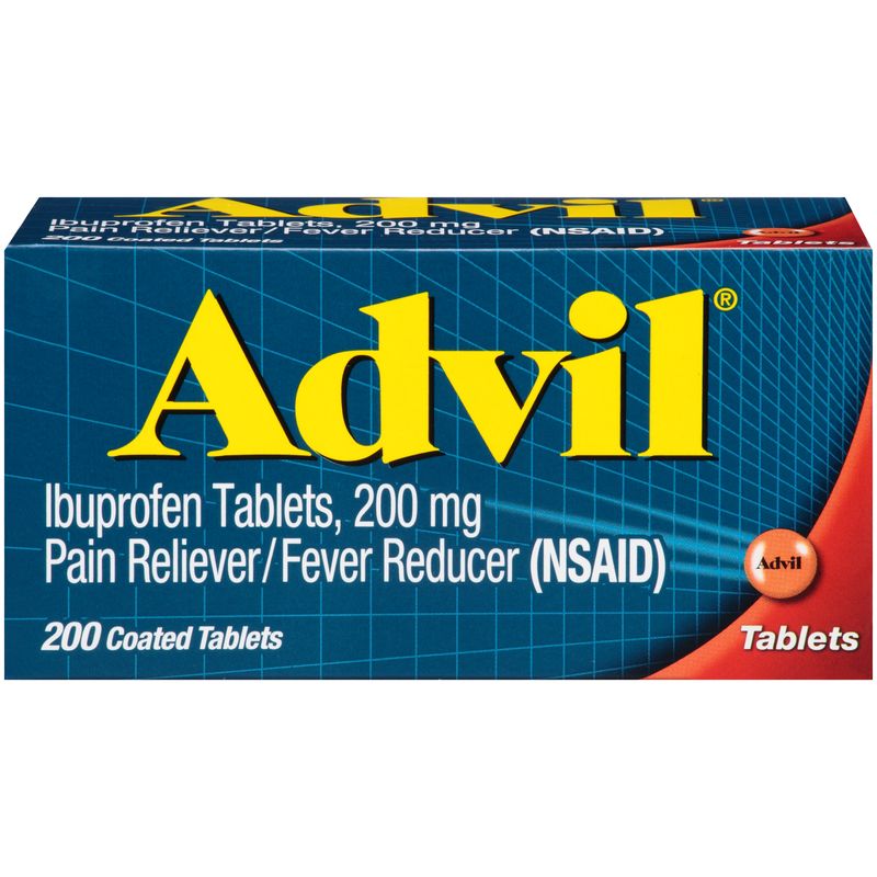 Advil Pain and Headache Reliever Ibuprofen  200 Mg Coated Tablets  200 Count