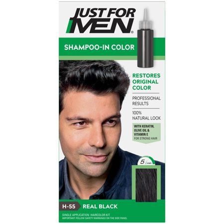 Just for Men Shampoo-in Gray Hair Color  H-55 Real Black