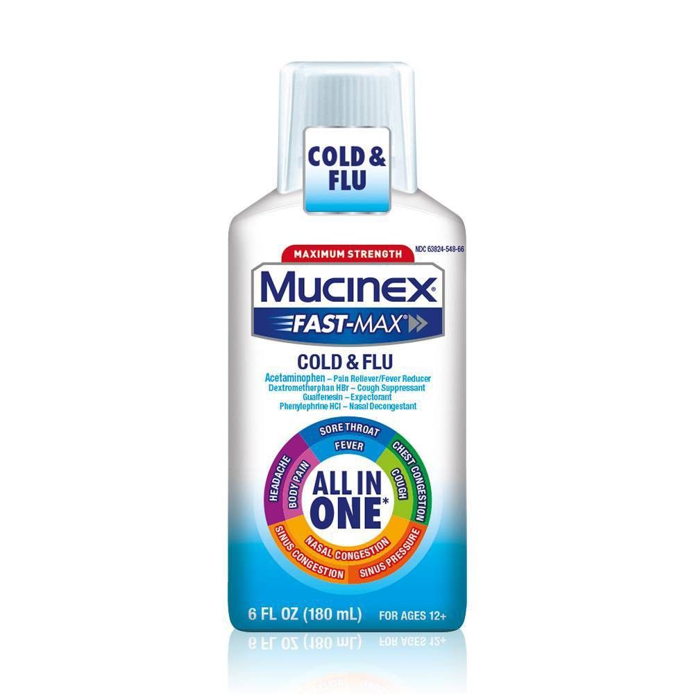 Mucinex Fast-Max Cold & Flu All-in-One Maximum Strength Liquid  6 Fl. Oz. (Packaging May Vary)