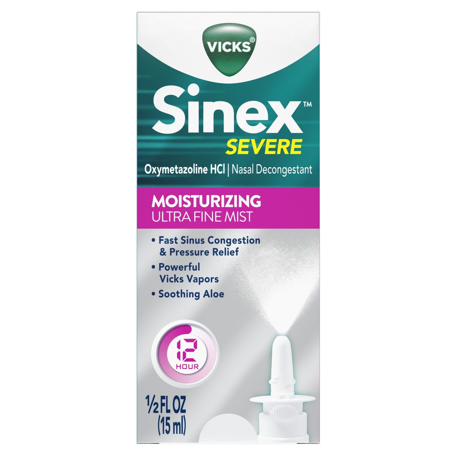Vicks Sinex Severe Moisturizing Sinus Decongestion Spray  0.5 Fl Oz