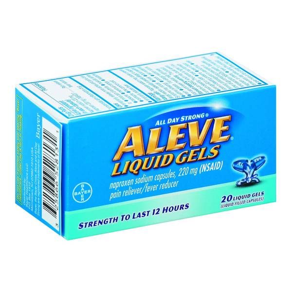 Aleve Liquid Gel, Naproxen Sodium for Pain Relief - 20.0 Ea
