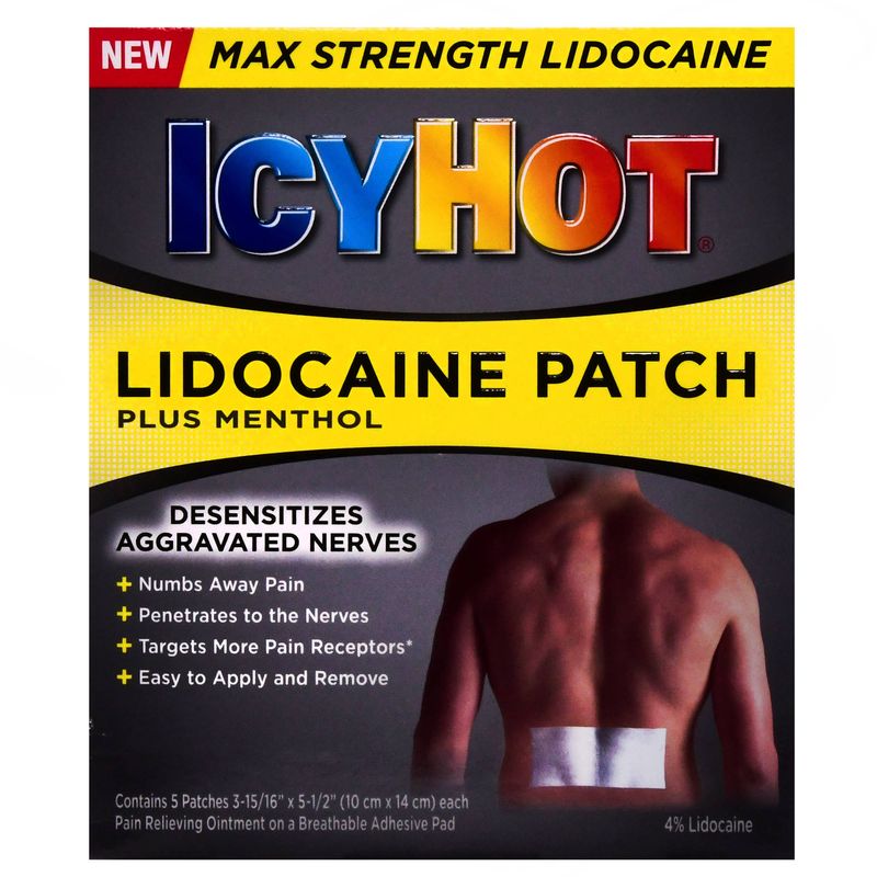 Icy Hot Max Lidocaine Plus Menthol Patches - 5.0 Ea