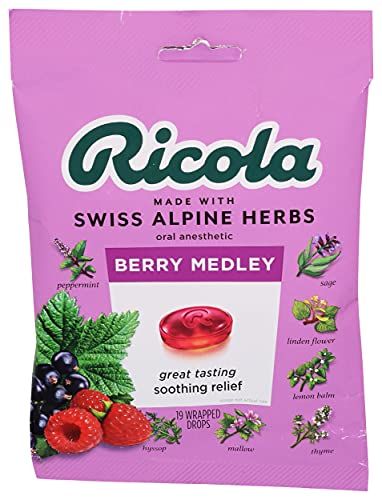 Ricola Swiss Alpine Herbs Berry Medley Cough Suppressant Throat Drops