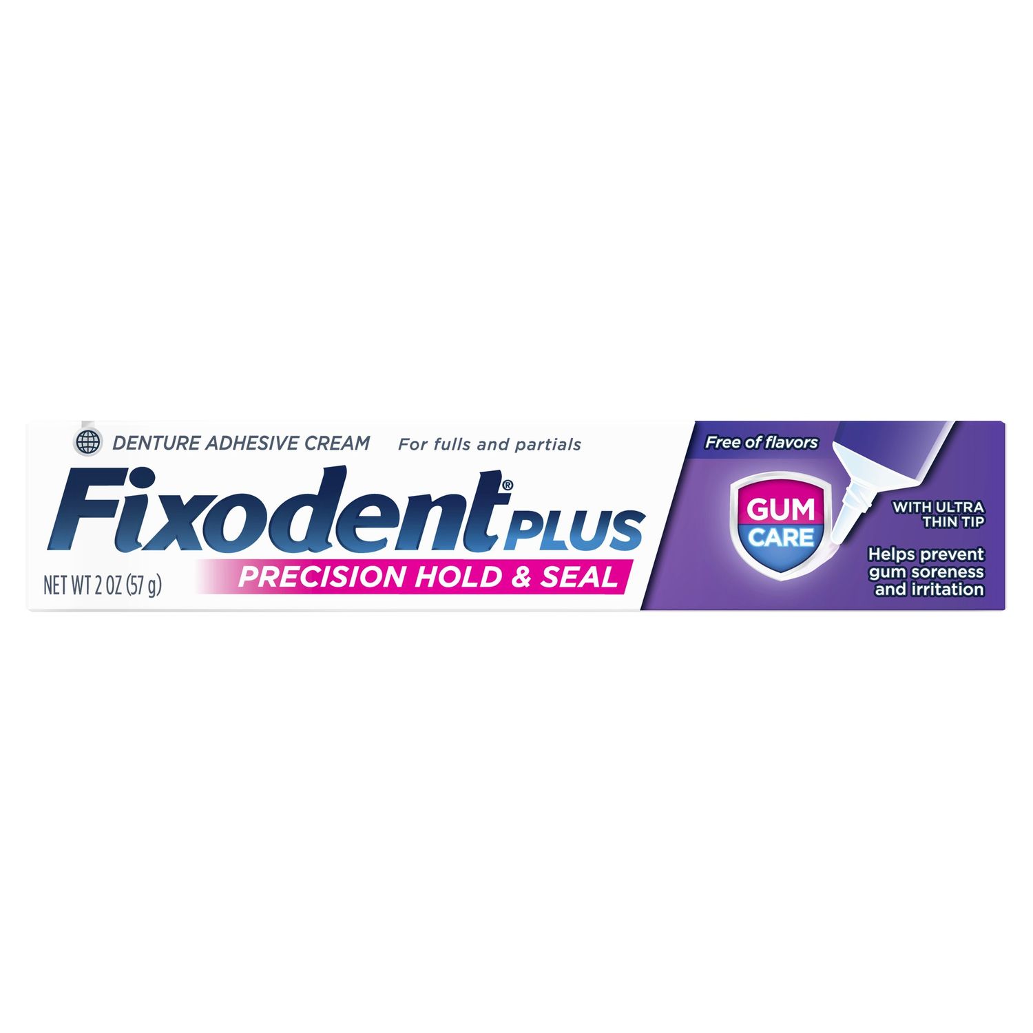 Fixodent Plus Gum Care Superior Hold Denture Adhesive Cream Flavor Free - 2.0 Oz