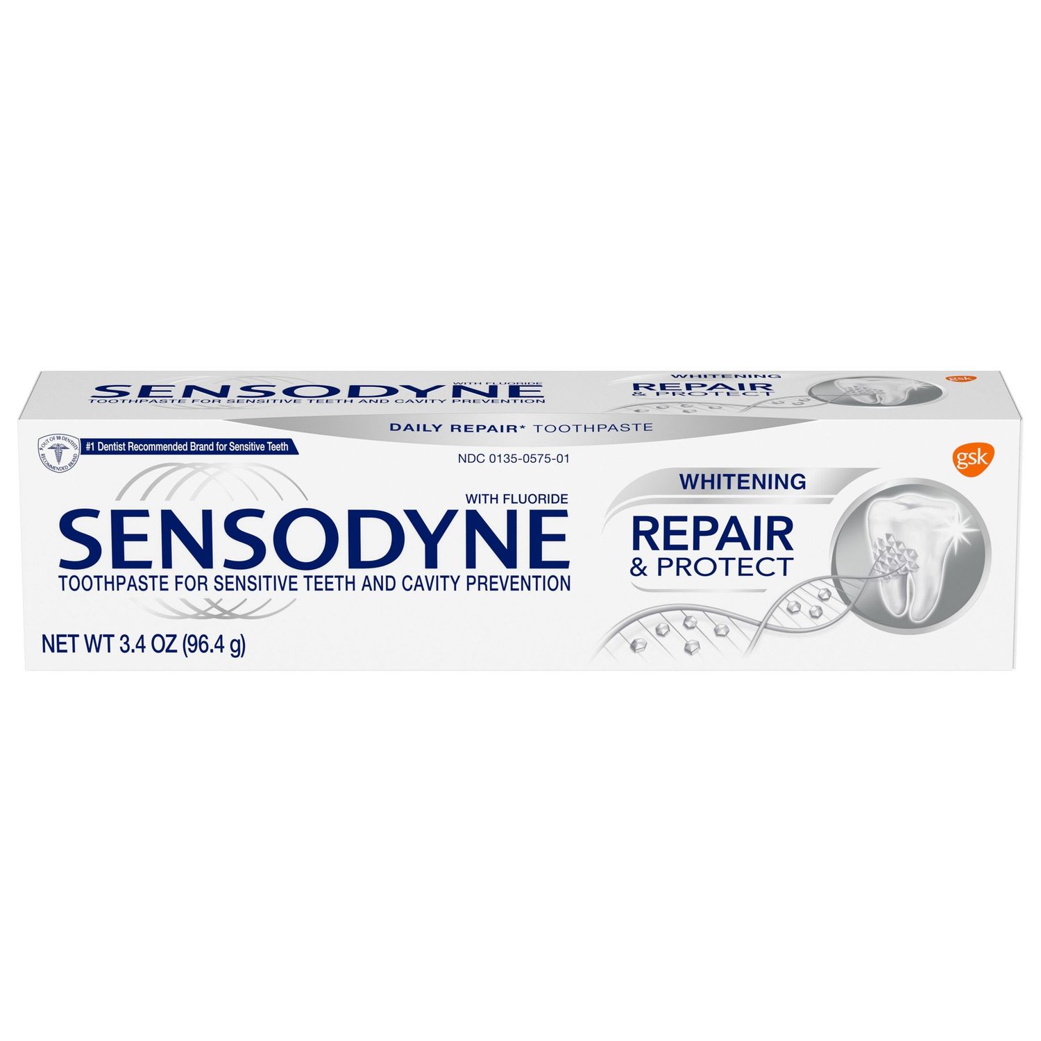 Sensodyne Repair and Protect Teeth Whitening Sensitive Toothpaste - 3.4 Oz