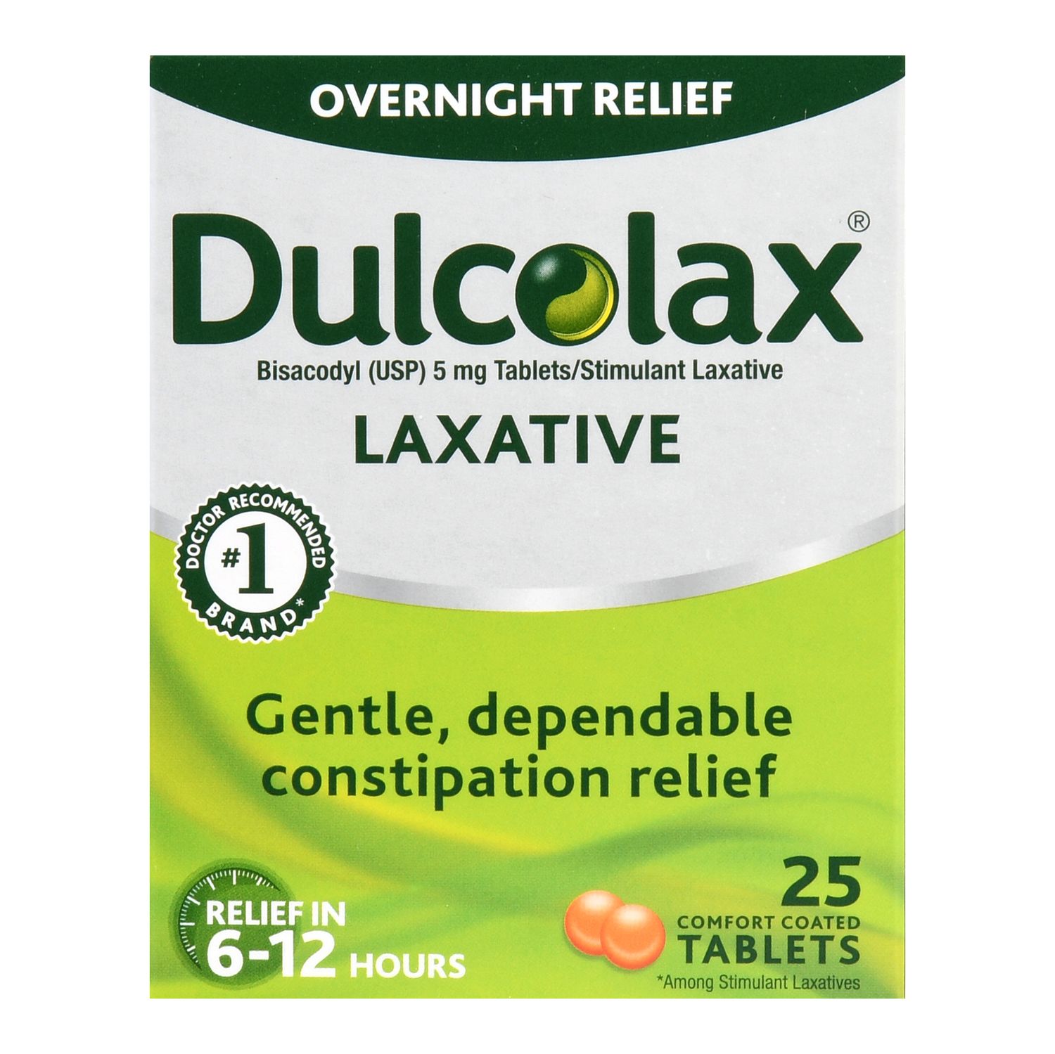 Dulcolax Laxative Tablets (25 Ct)  Reliable Overnight Relief