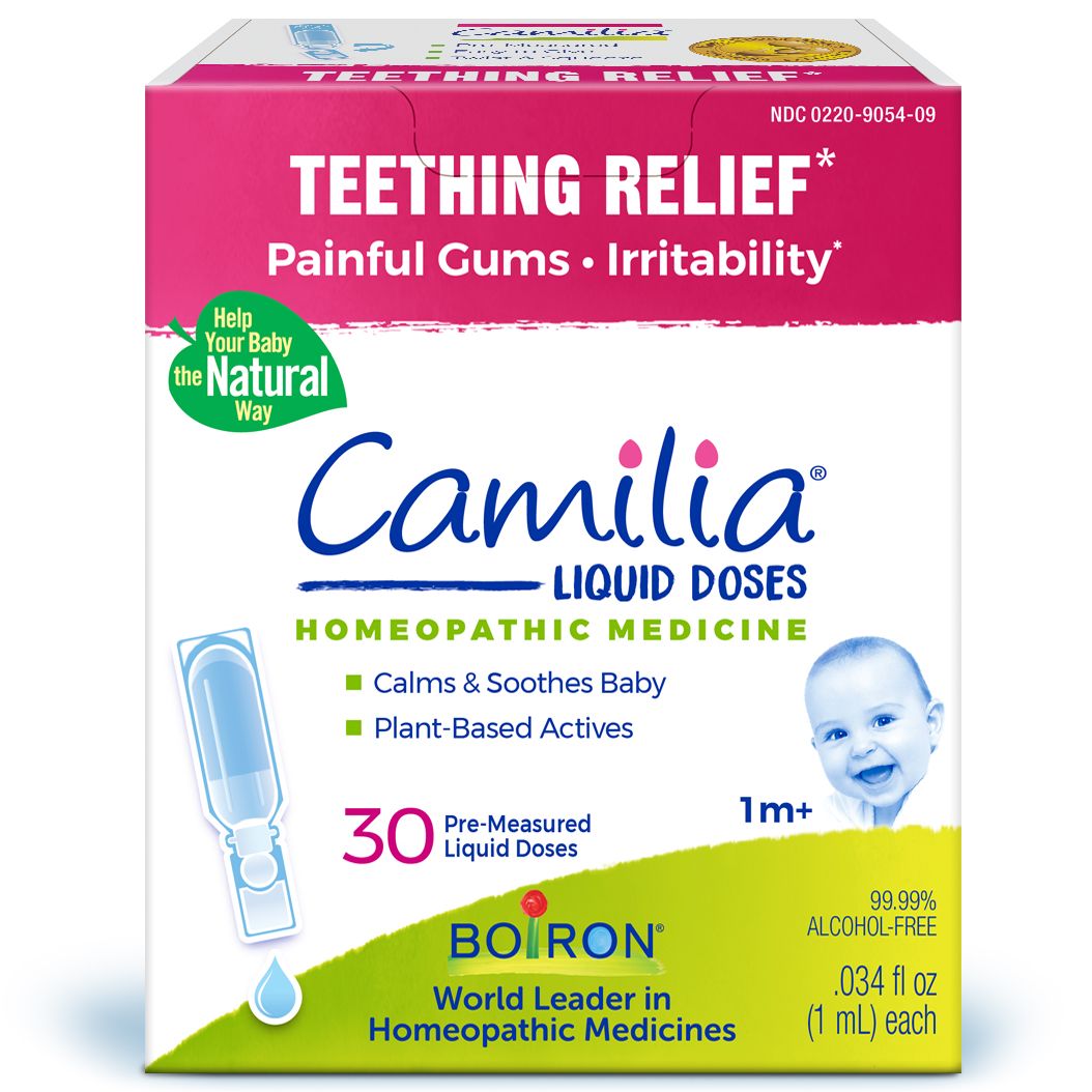 Boiron Camilia Liquid Dose  Homeopathic Medicine for Teething Relief  Painful Gums  Irritability  30 Single Liquid Doses