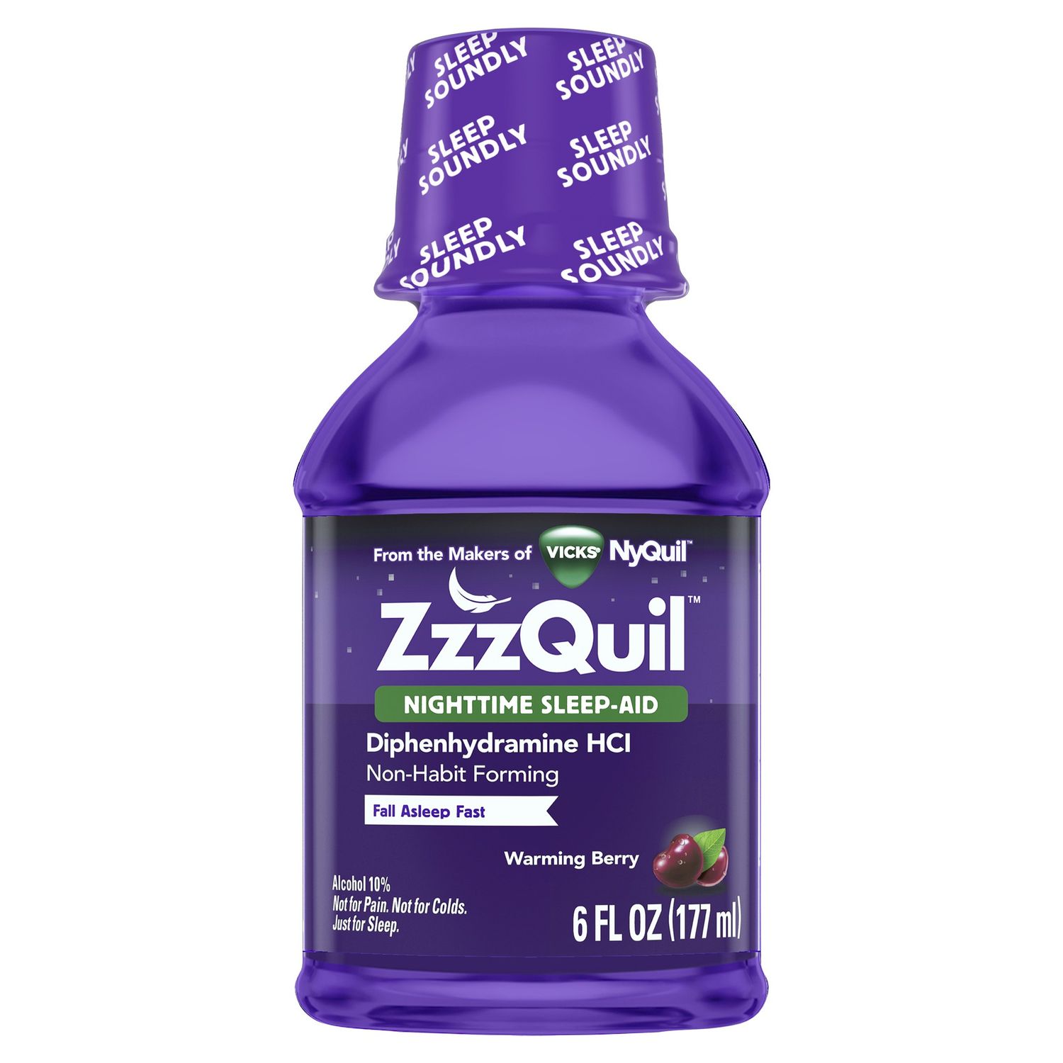 Vicks Zzzquil Nighttime Sleep Aid Liquid  Warming Berry  6 Fl Oz