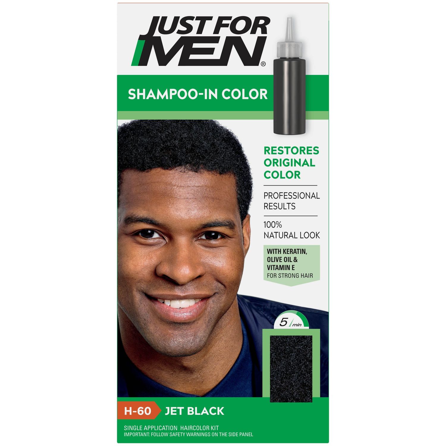 Just for Men Shampoo-in Gray Hair Color  H-60 Jet Black