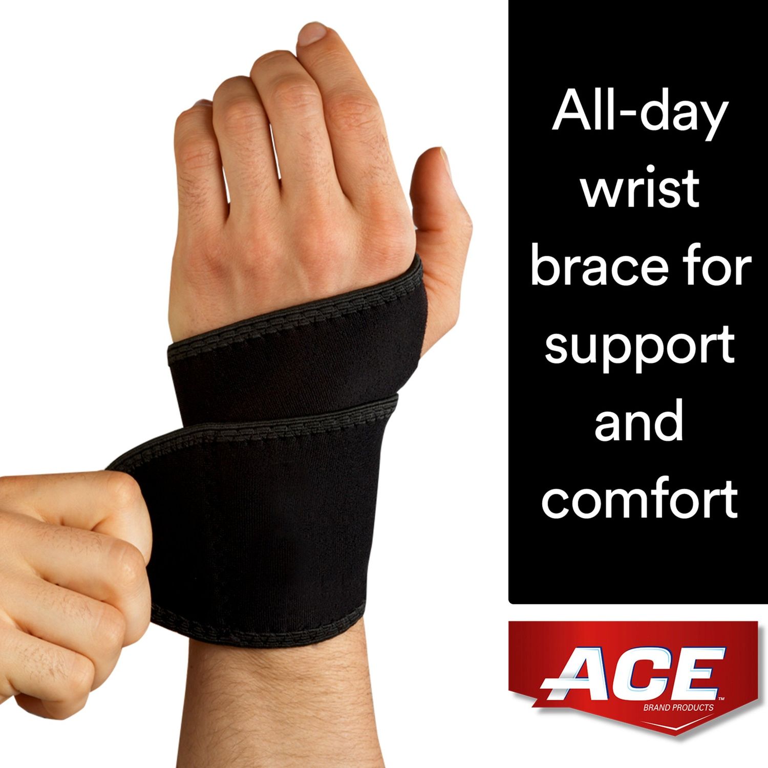 ACE Brand Stabilizing Wrist Support  Adjustable Brace  All-day Wear