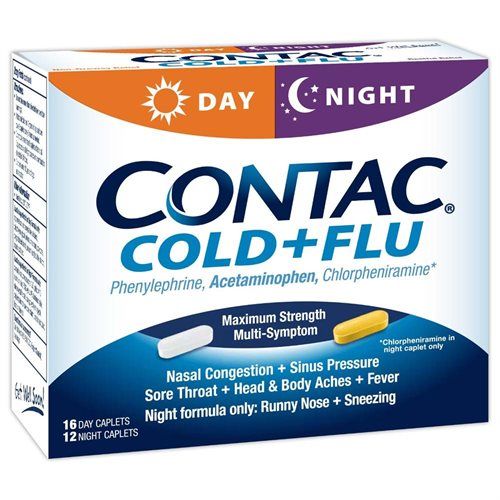 Contac Cold & Flu Day/Night Maximum Strength Caplets - 28.0 Ea
