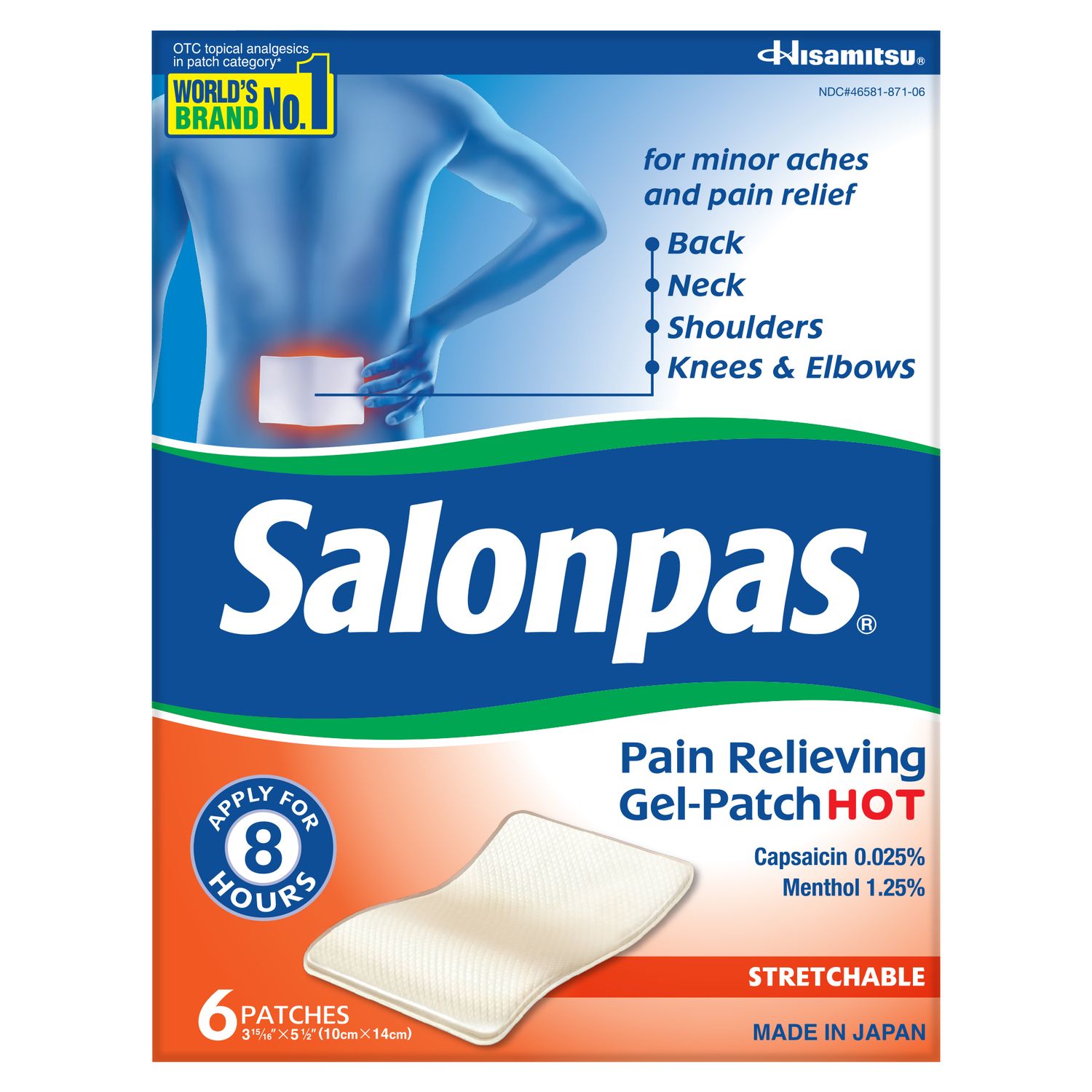 Salonpas Capsaicin Pain Relieving Gel Patches - 6.0 Ea