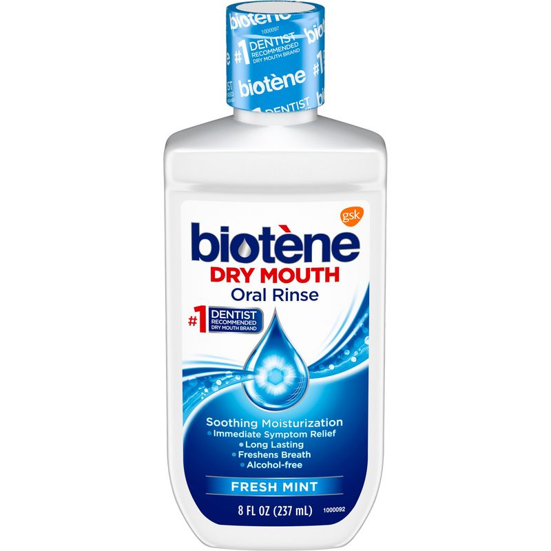Biotene Alcohol-Free Moisturizing Dry Mouth Oral Rinse Mouthwash  Fresh Mint  8 Oz