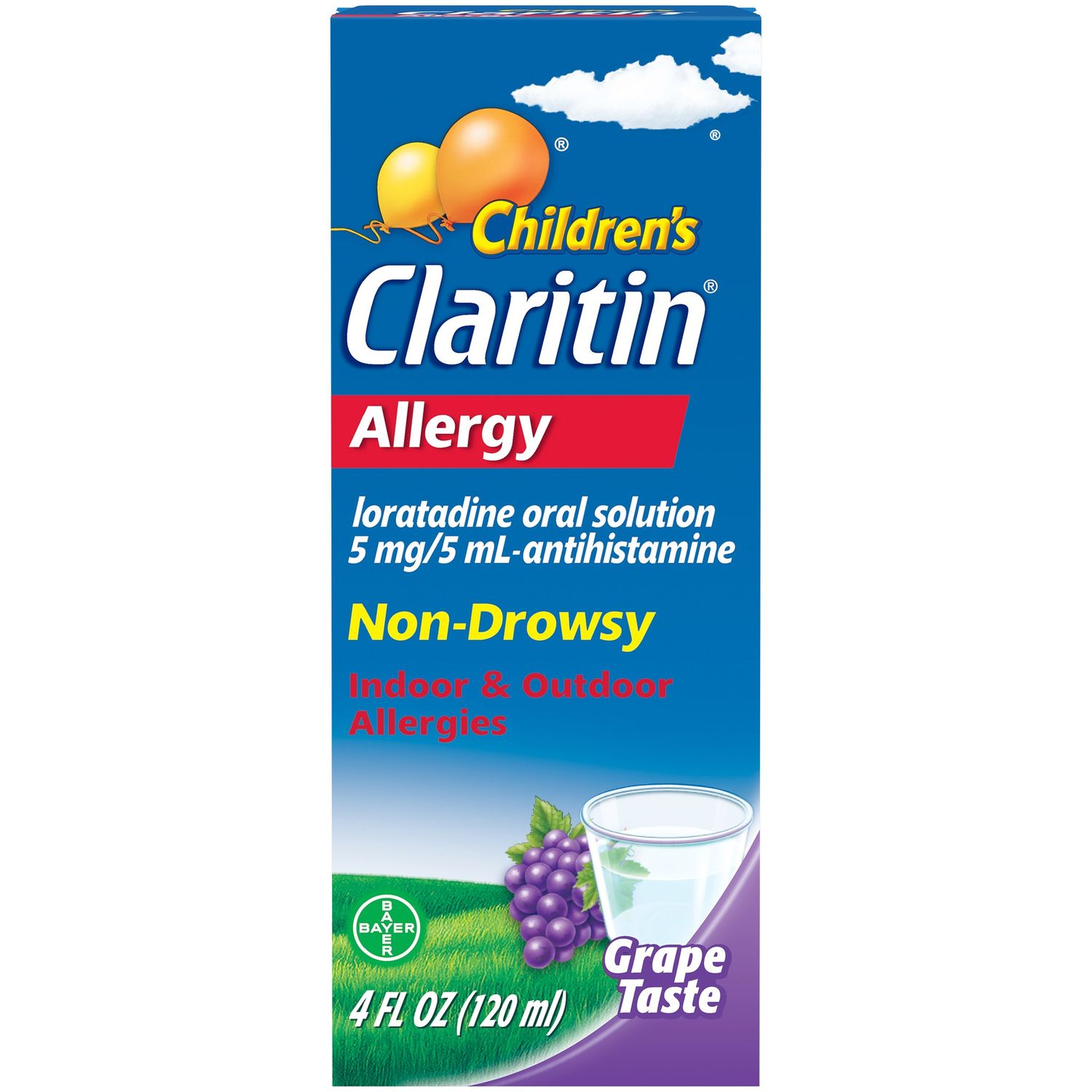 Claritin Allergy Medicine for Kids  Antihistamine  Grape Syrup  4 Fl Oz