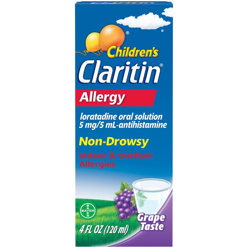 Claritin Allergy Medicine for Kids  Antihistamine  Grape Syrup  4 Fl Oz