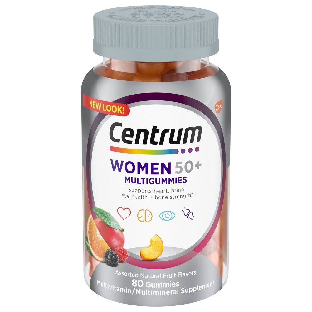 Centrum Multigummies Multivitamin for Women 50 Plus Assorted Natural Fruit - 80.0 Ea