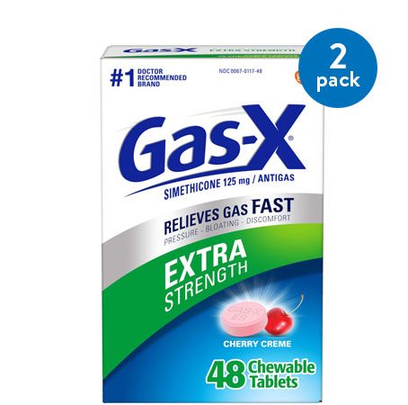 Gas-X Extra Strength Gas Relief Chewable Tablets Cherry - 48.0 Ea