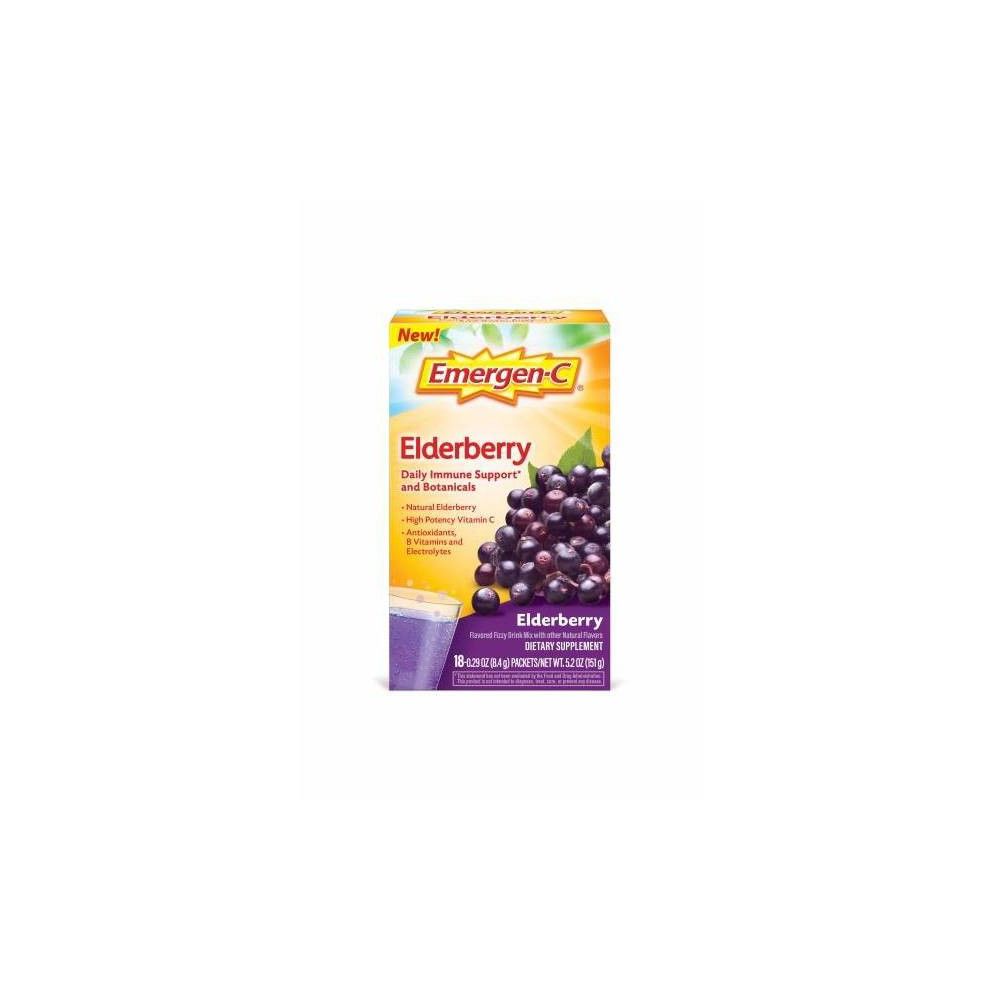 Emergen-C Fizzy Drink Mix Immune Support Elderberry - 18.0 Ea
