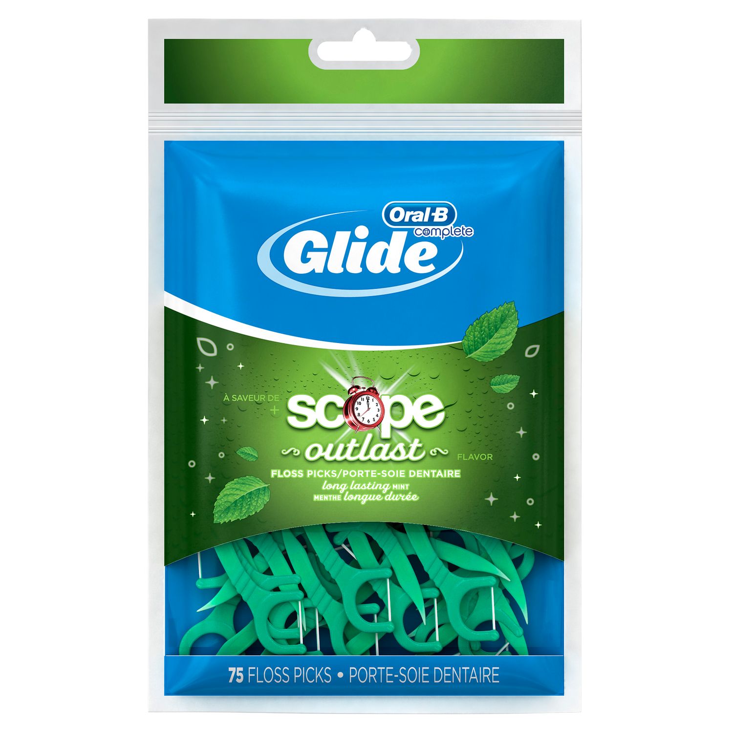 Oral-B Glide Mint Dental Floss Picks with Long Lasting Scope Flavor  75 Picks