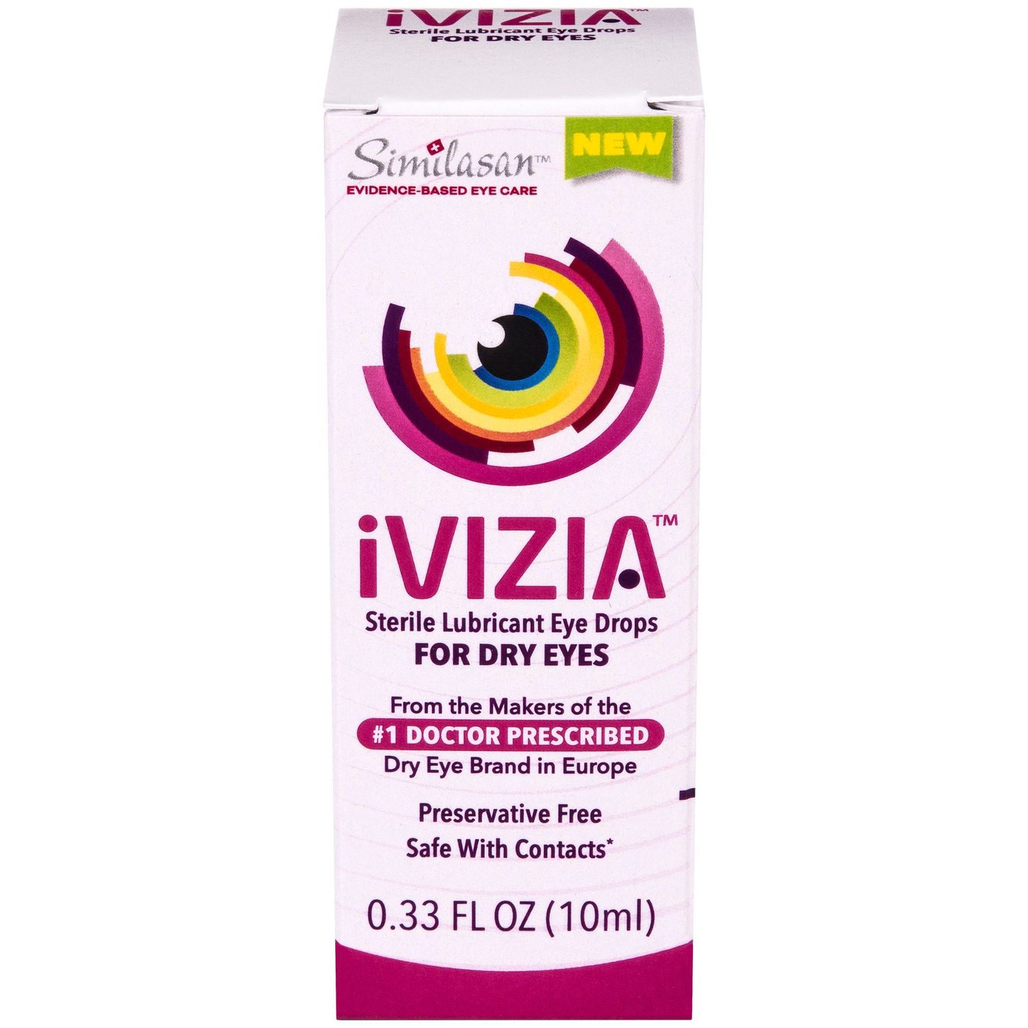 IVIZIA Sterile Lubricant Eye Drops for Dry Eyes  Preservative-Free  Moisturizing  Dry Eye Relief  Contact Lens Friendly  0.33 Fl Oz Bottle