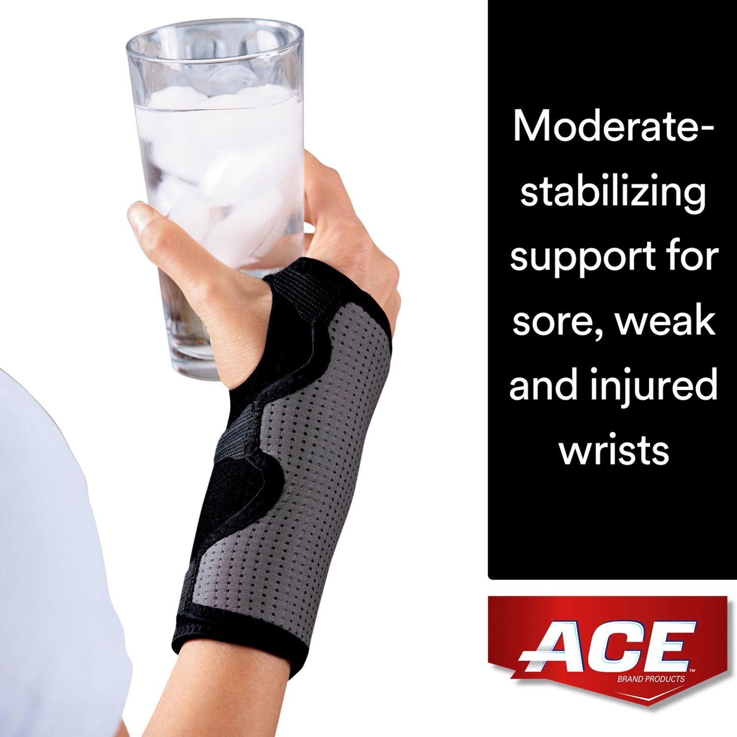 ACE Brand Splint Wrist Brace  Reversible  Adjustable  One Size
