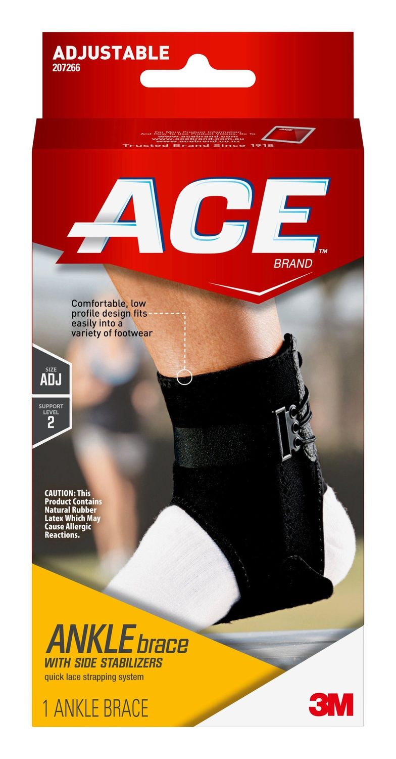 ACE Brand Adjustable Ankle Brace W/ Side Stabilizers