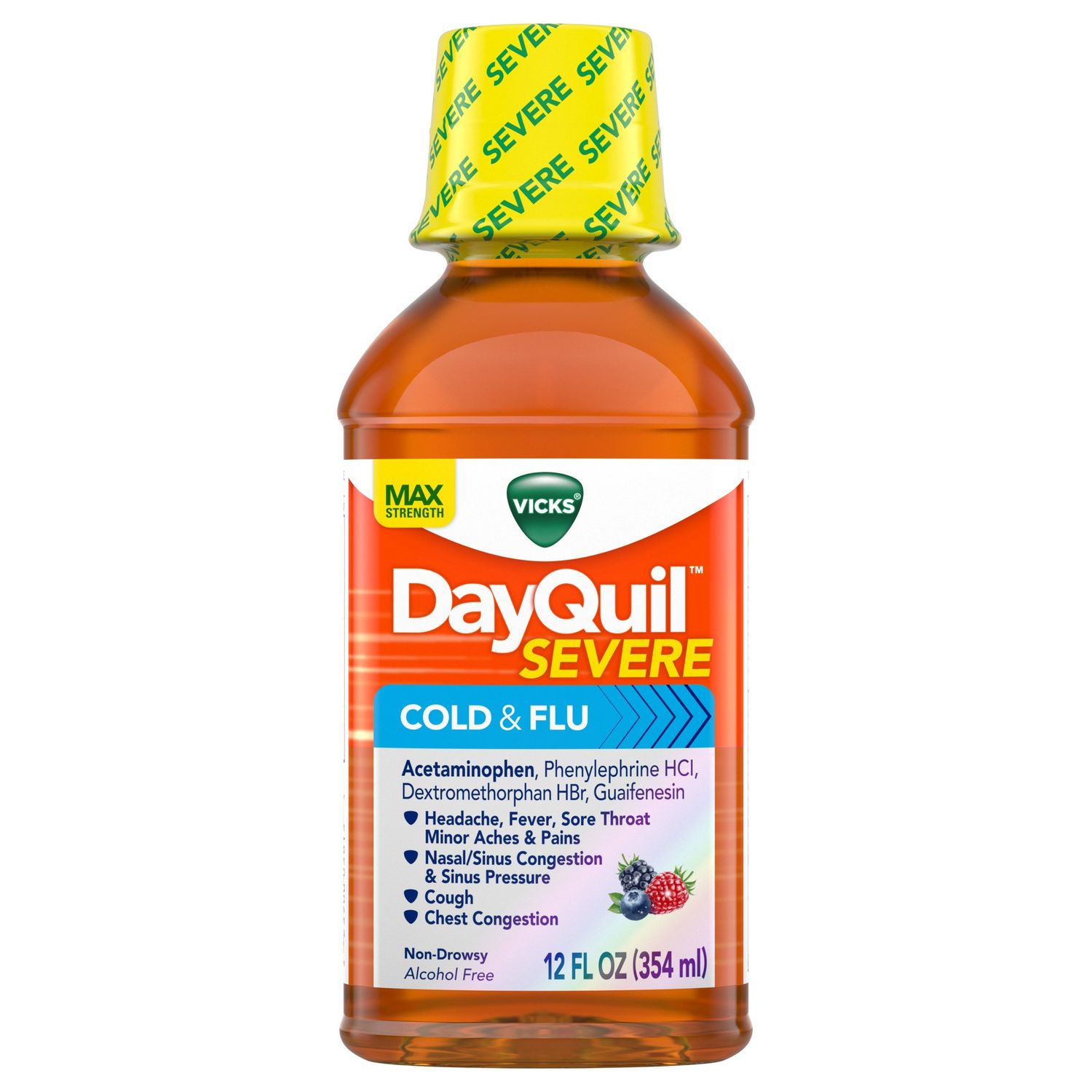 Vicks Dayquil Severe Max Strength Cold, Cough & Flu Medicine - 12.0 Fl Oz