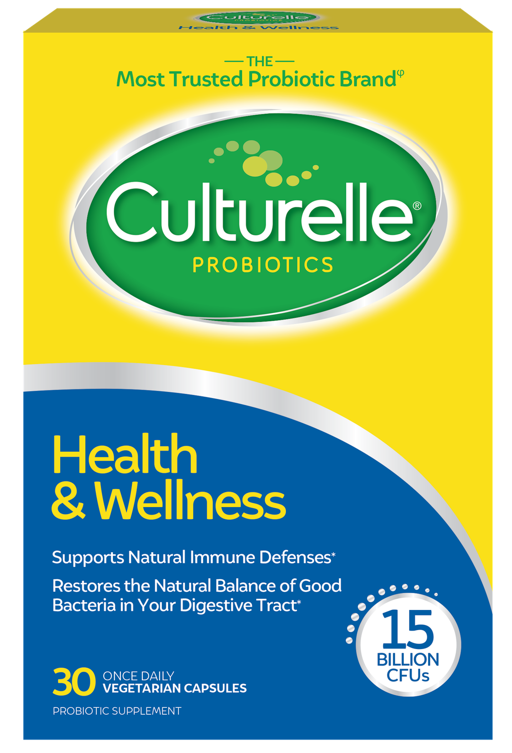 Culturelle Health & Wellness Probiotics  Vegetarian Capsules  30 Ct