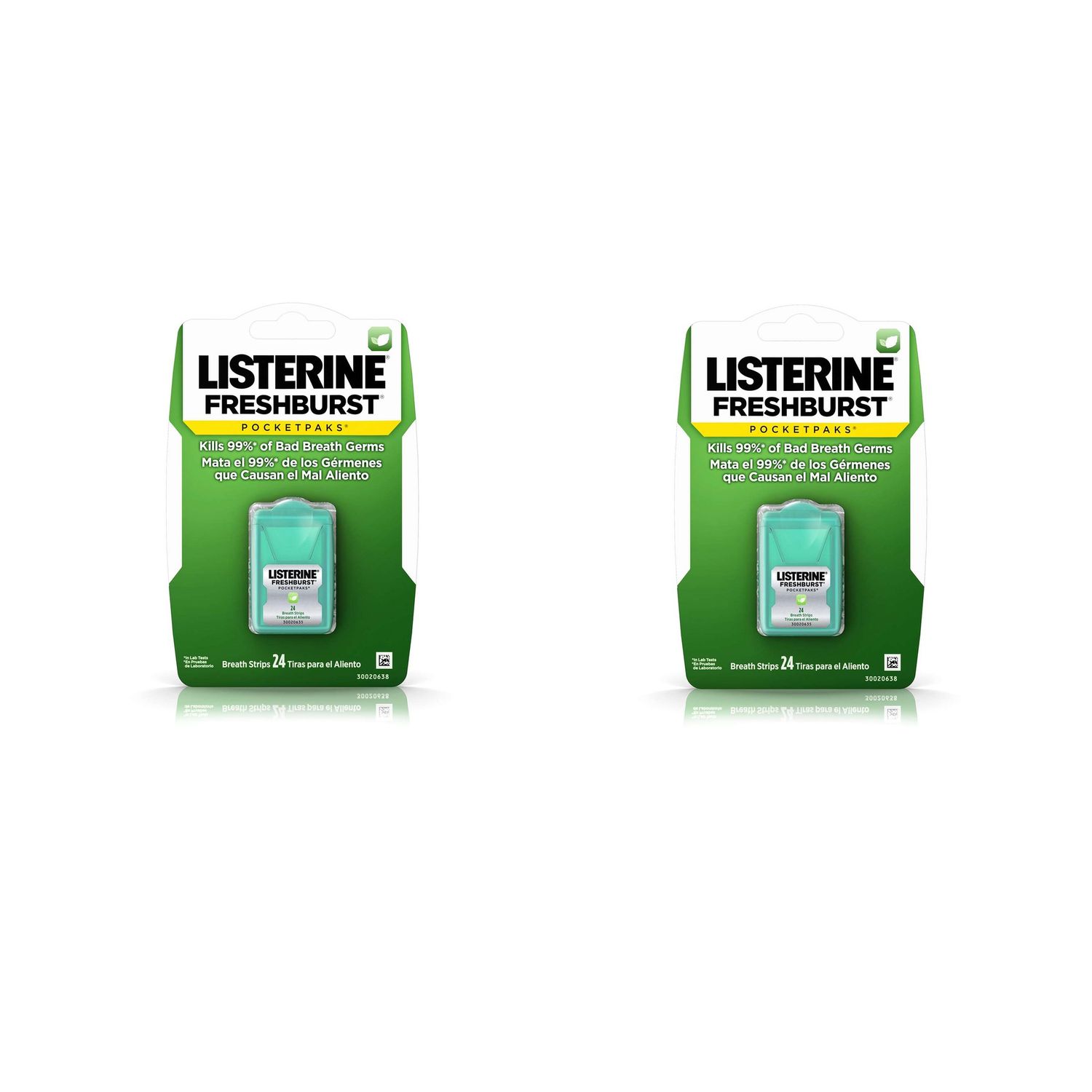Listerine Freshburst Pocketpaks Breath Strips  Kills Bad Breath Germs  Portable Pack  24-Strip Pack  12 Pack